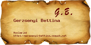 Gerzsenyi Bettina névjegykártya